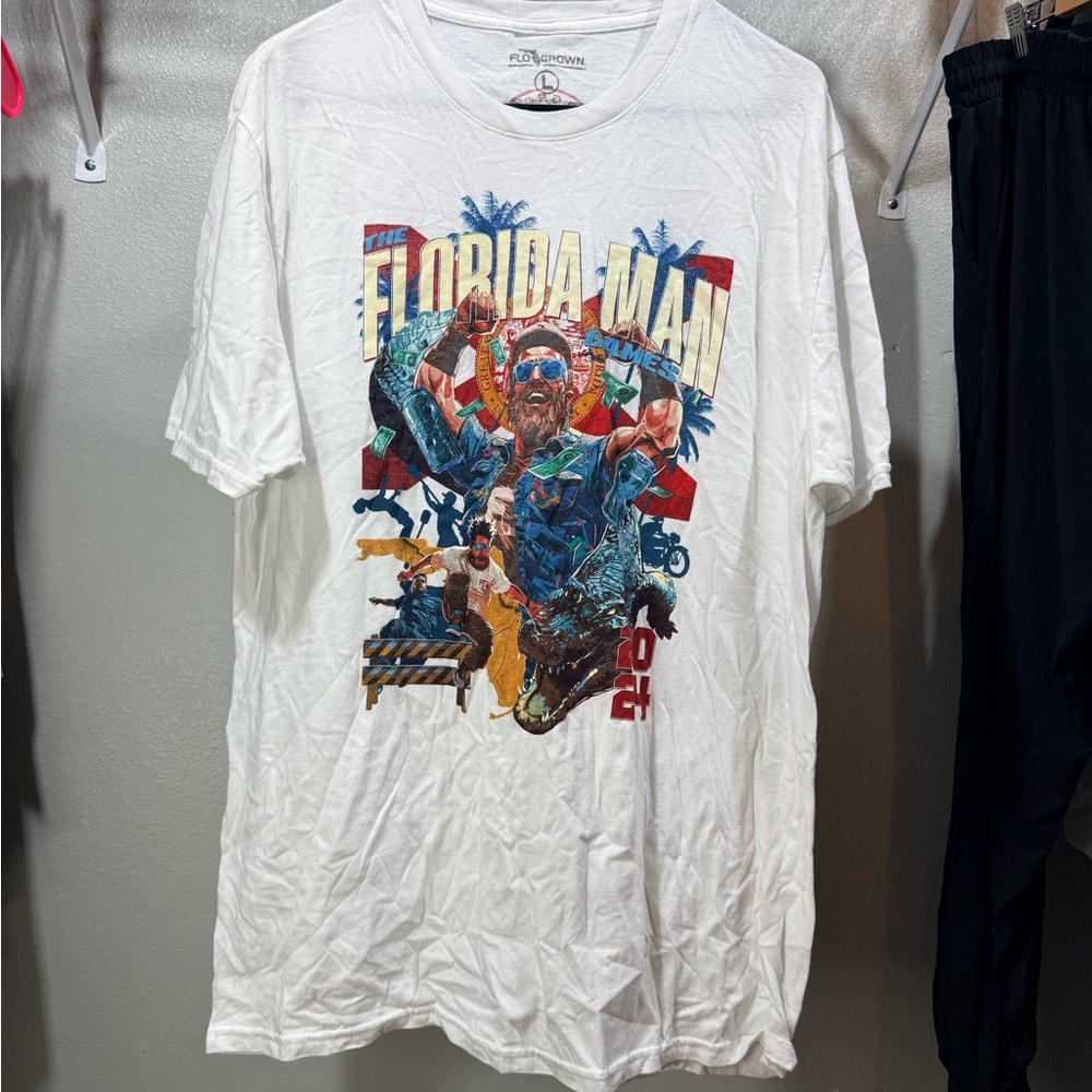 White Graphic T-Shirt - Florida Man Games